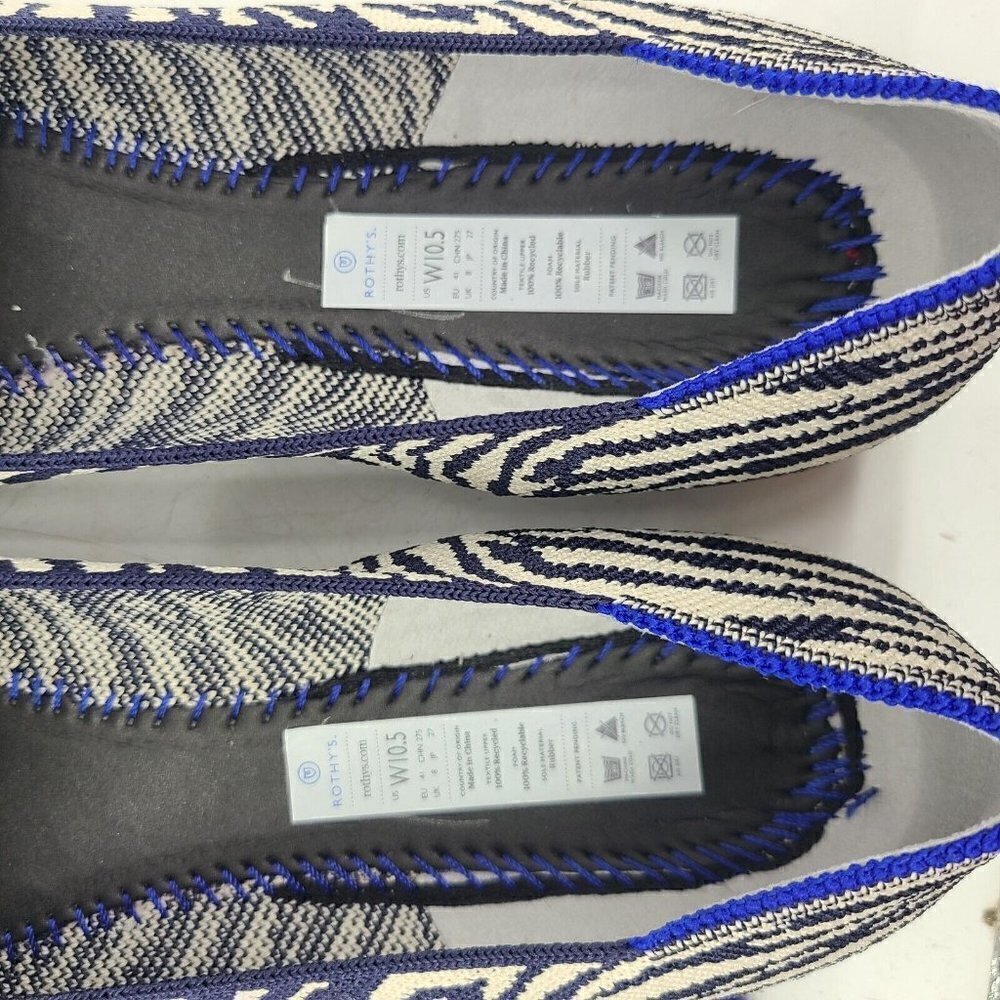 New Rothy's The Loafer Zebra Womens 10.5 Flats Shoes Navy Blue - Picture 6 of 8
